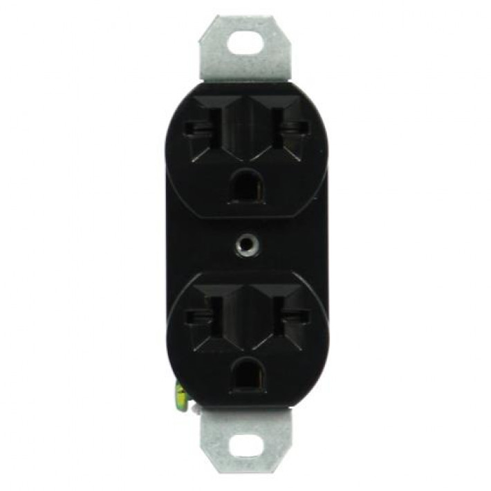 120/240 20A-Universal Duplex Outlet Black