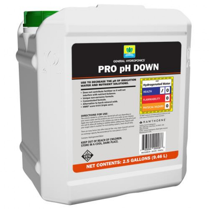 General Hydroponics PRO pH Down 2.5 gal (2/CS)