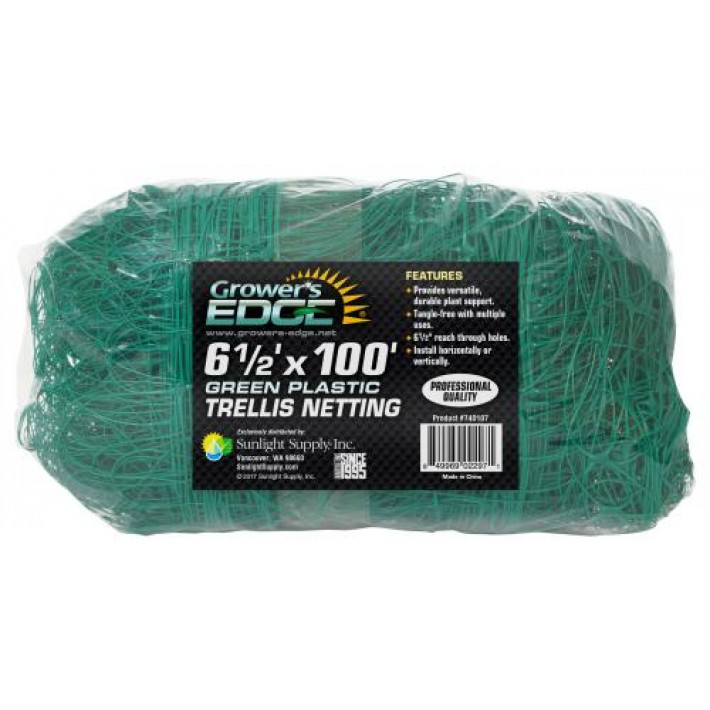 Grower's Edge Green Trellis Netting 6.5 ft x 100 ft (8/Cs)