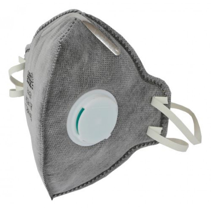 Grower's Edge Clean Room Vertical Fold-Flat Active Carbon Respirator Mask w/ Valve (10/Cs)